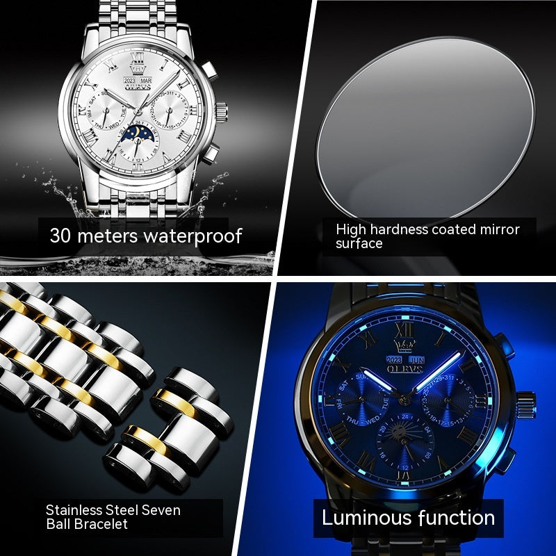 Multifunctional Automatic Waterproof Watch for Men