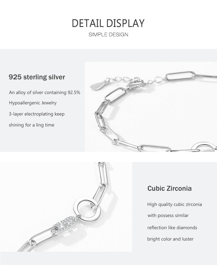 S925 Silver Chain-shaped Women Bracelet