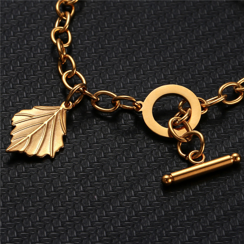 Thick Chain Leaf Bracelet - Kaldas Online Shopping