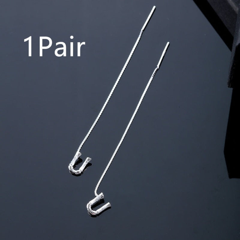 925 Sterling Silver Letters Drop Earrings