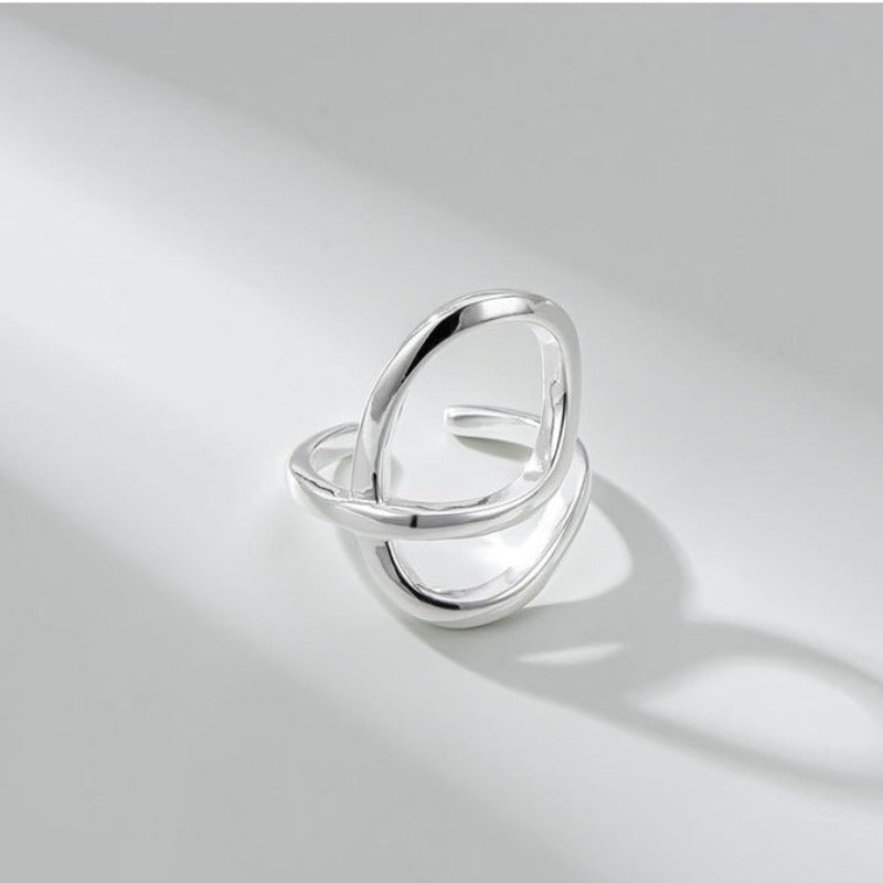 925 Sterling Silver Line Winding Ring