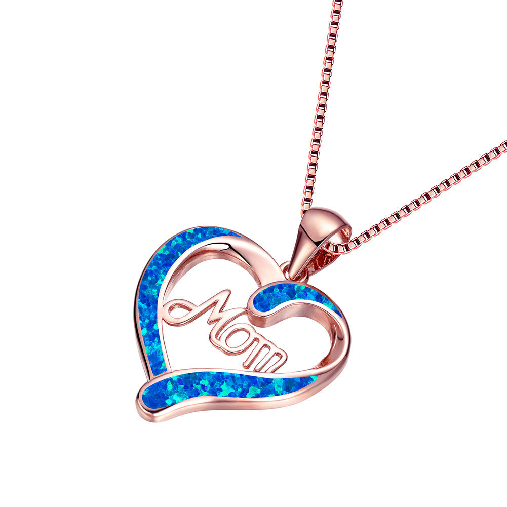 Love-shaped MOM Letter Necklace - Kaldas Online Shopping