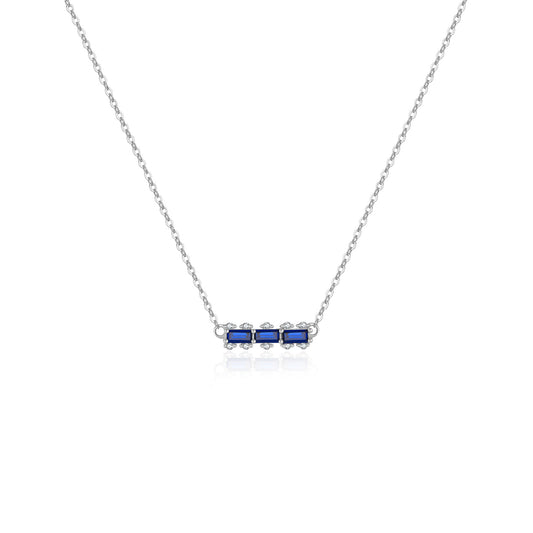 S925 Silver Colored Gem Necklace