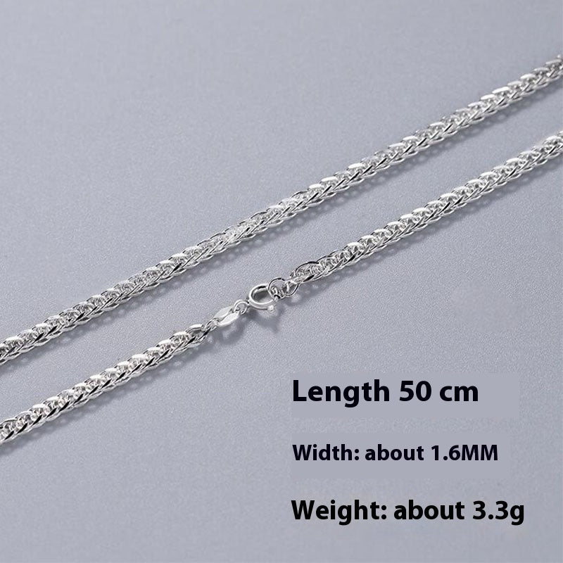 S925 Sterling Silver Chopin chain Necklace