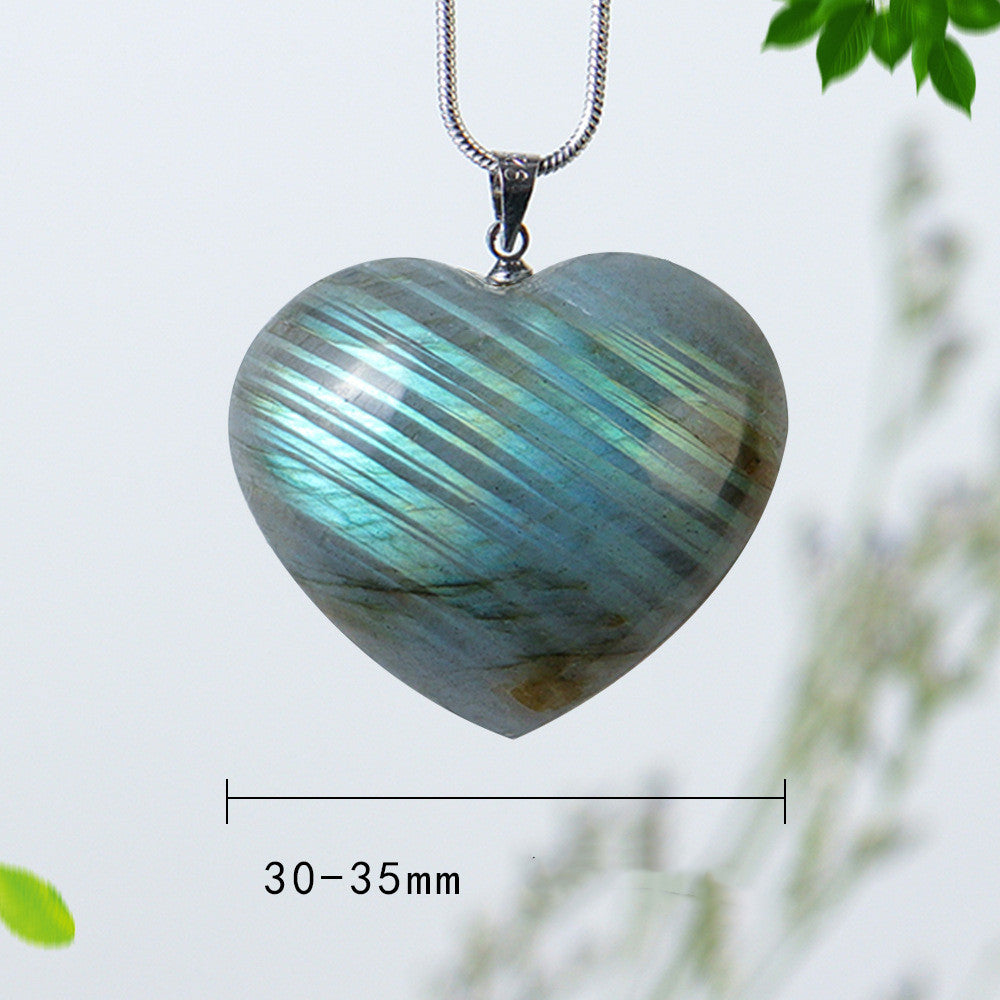 Natural Crystal Stone Heart-shaped Necklace - Kaldas Online Shopping