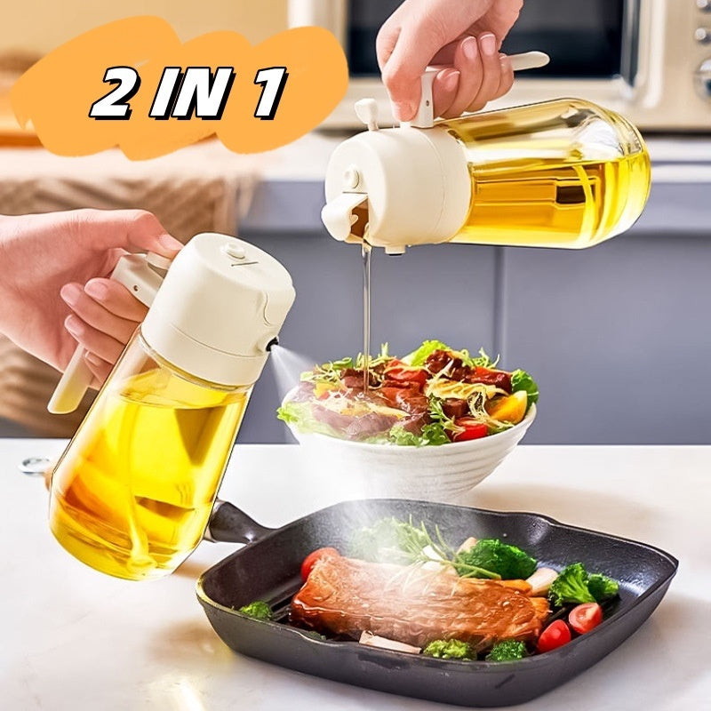 470ML 2-in-1 Glass Oil & Vinegar Sprayer for Cooking & BBQ
