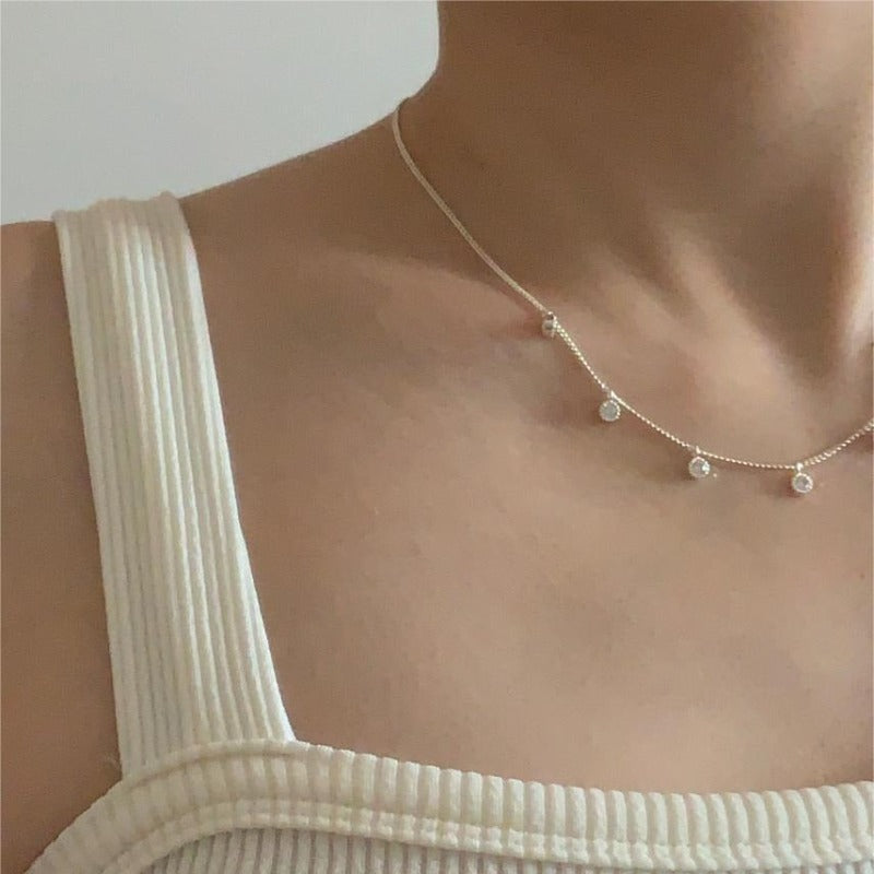 S925 Sterling Silver Zircon Necklace