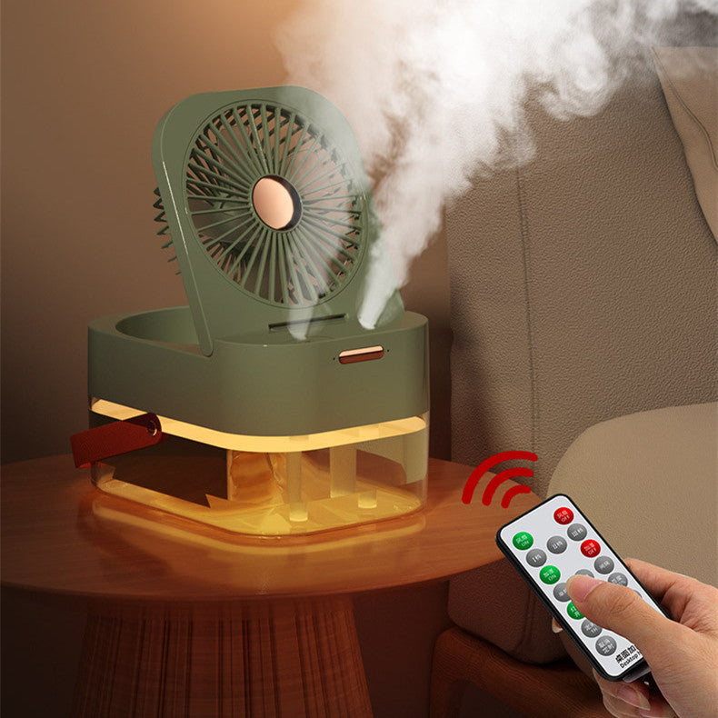 Portable Mist Fan: USB-Powered Air Cooler & Humidifier with Night Light