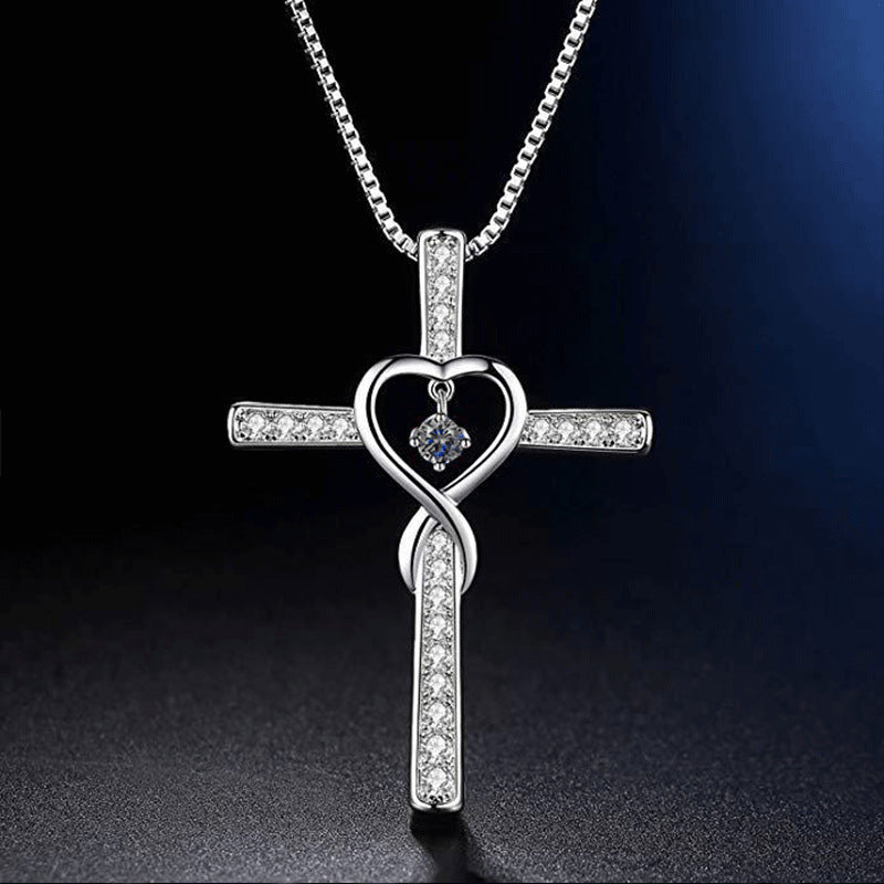 Cross Zircon Necklace - Kaldas Online Shopping