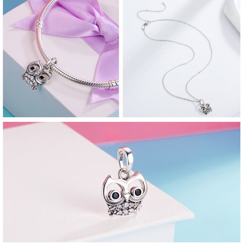 Owl lady pendant necklace