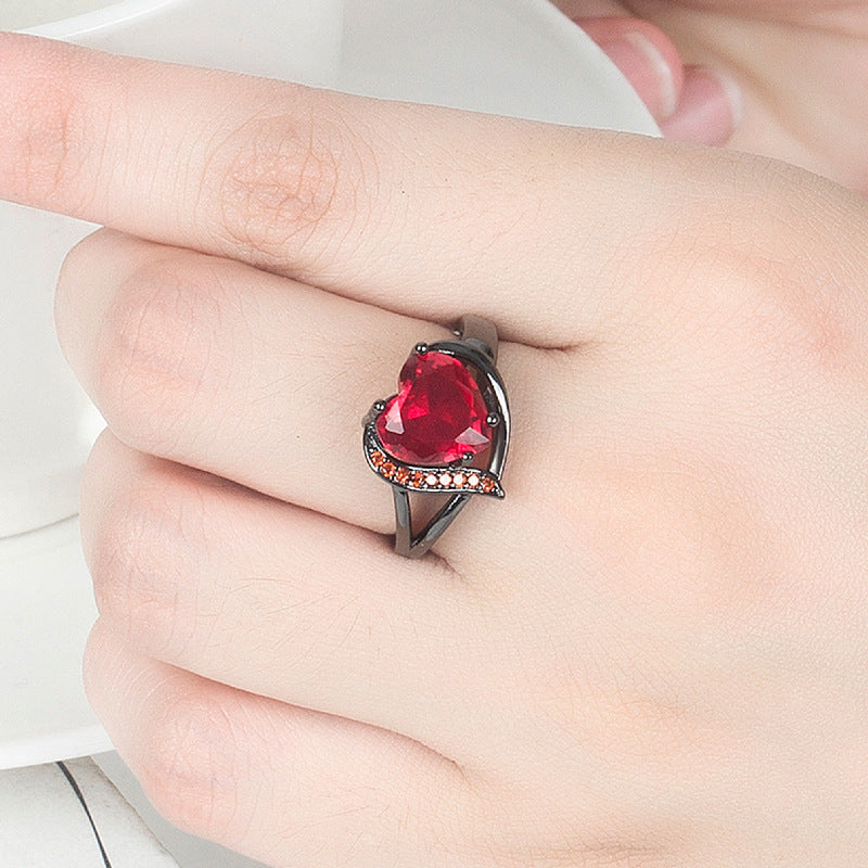 Zircon Heart-shaped Ring - Kaldas Online Shopping