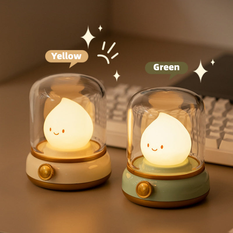 Retro Mini LED Night Lamp: USB Rechargeable Cartoon Table Lamp for Home & Decor