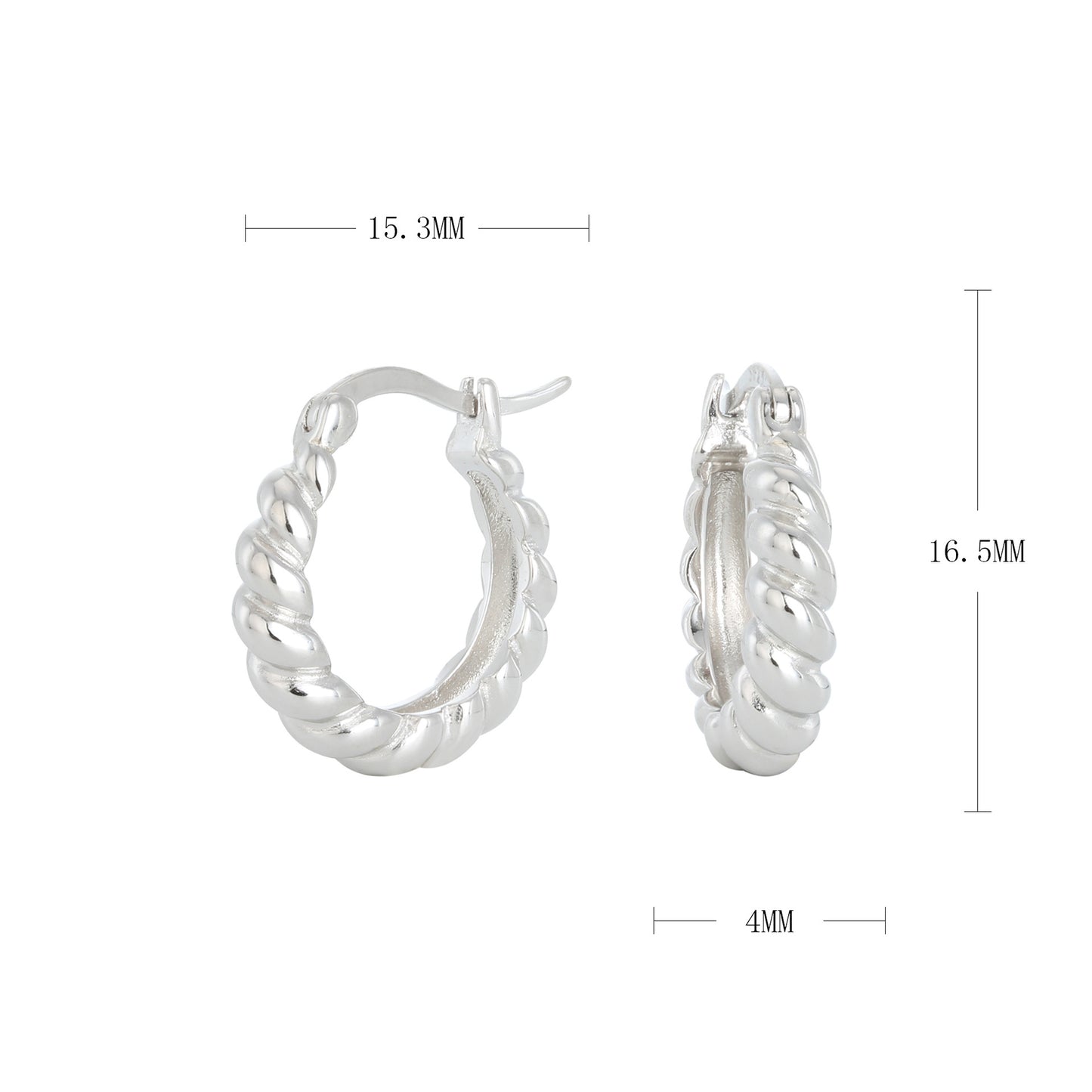 Women's Sterling Silver Twist Earrings