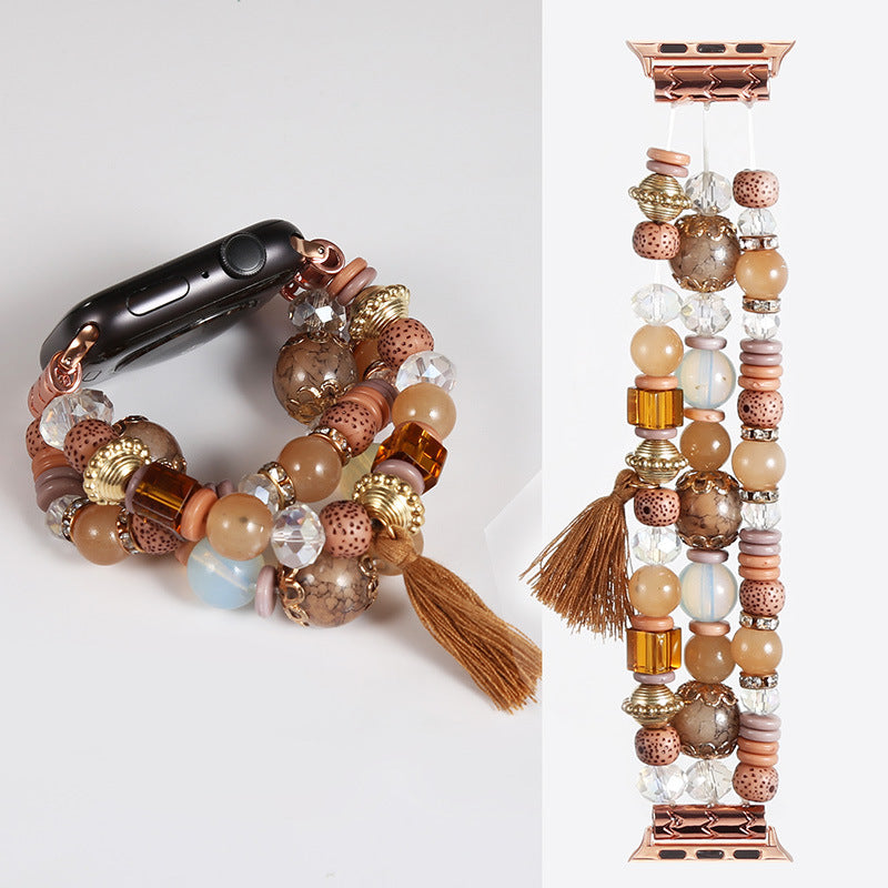 Handmade Beaded Bracelet Watch Band - Kaldas Online Shopping
