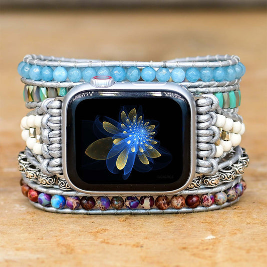 Stone Bead Hand Woven Watch Band