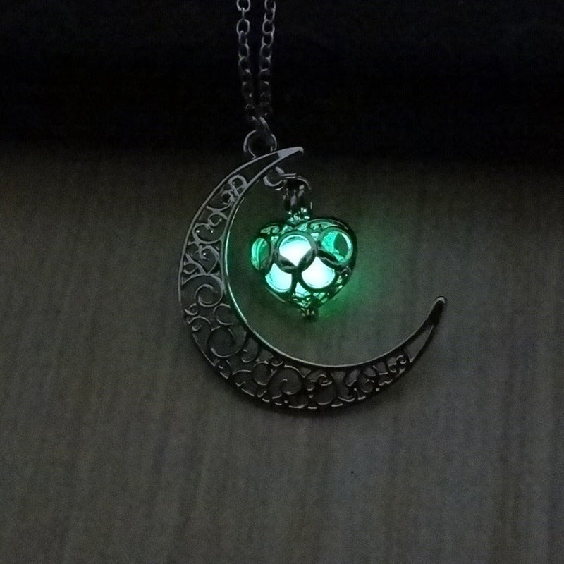 Glowing Pendant Necklaces Silver Plated Chain Necklace