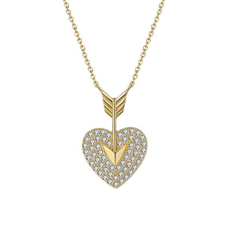 Silver Diamond Heart Shaped Necklace - Kaldas Online Shopping