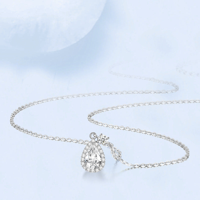 S925 Sterling Silver Spark Drop Necklace