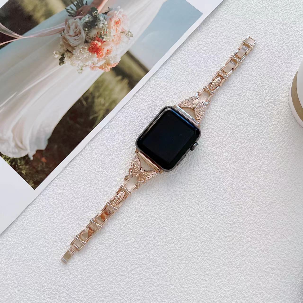 Small Butterfly Alloy Smart Watch Band - Kaldas Online Shopping