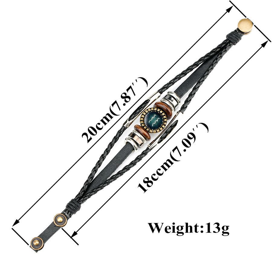 Zodiac Leather Bracelet - Kaldas Online Shopping