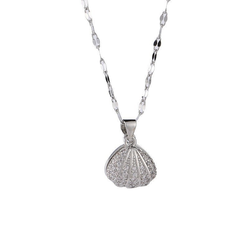 Shell Pearl Rhinestones Necklace - Kaldas Online Shopping