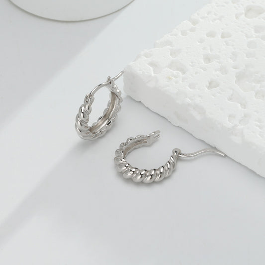 Women's Sterling Silver Twist Earrings
