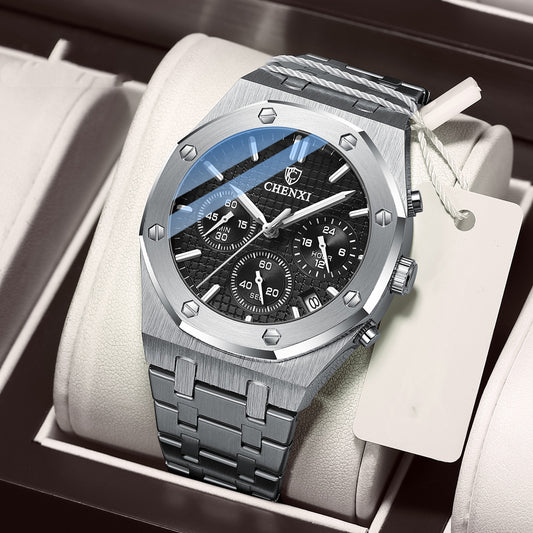 Men's Steel Band Waterproof Quartz Watch