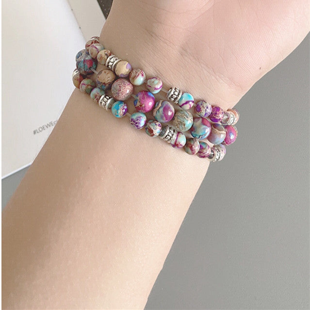 Turquoise Stretch One Piece Beaded Watch Band