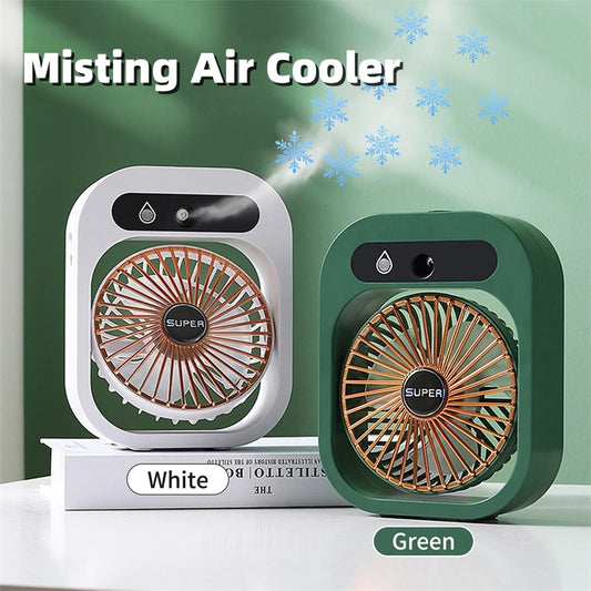 USB Rechargeable Desk Misting Fan with Humidifier and 3 Wind Speeds