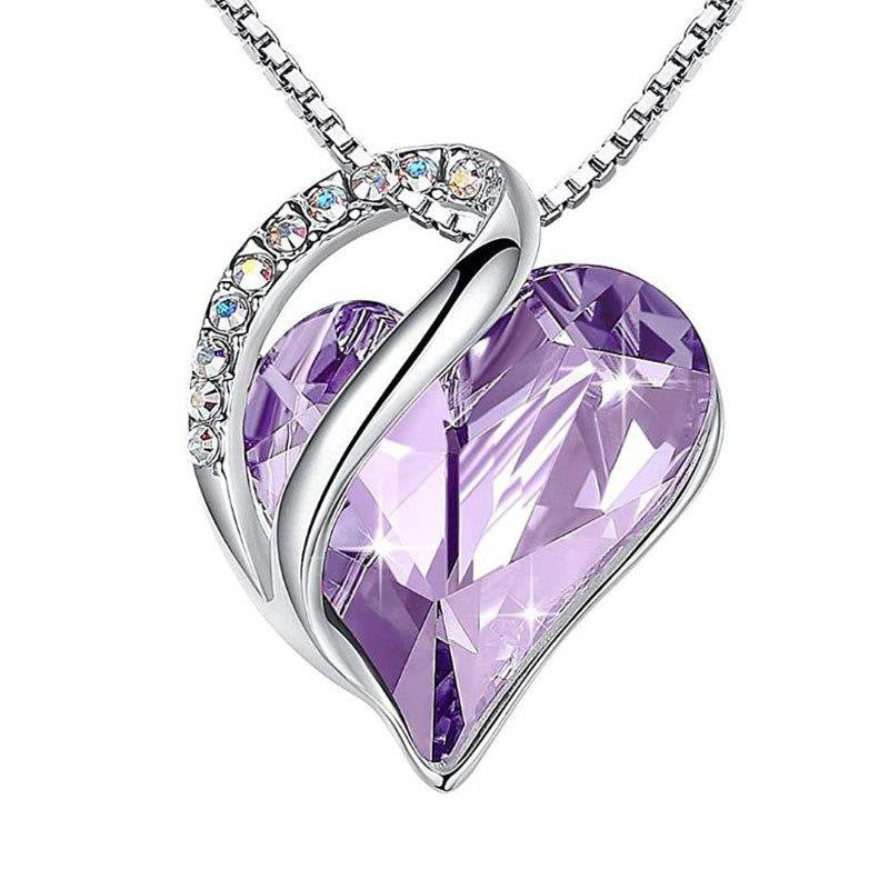 Sliver Heart Shaped Geometric Necklace - Kaldas Online Shopping