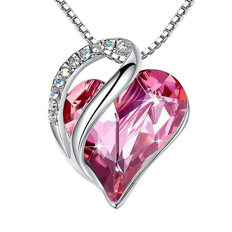 Sliver Heart Shaped Geometric Necklace - Kaldas Online Shopping