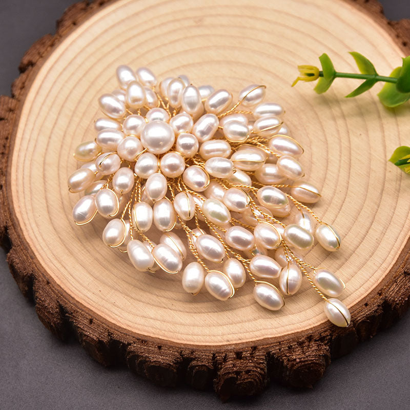 Natural Hand-woven Pearl Brooch - Kaldas Online Shopping