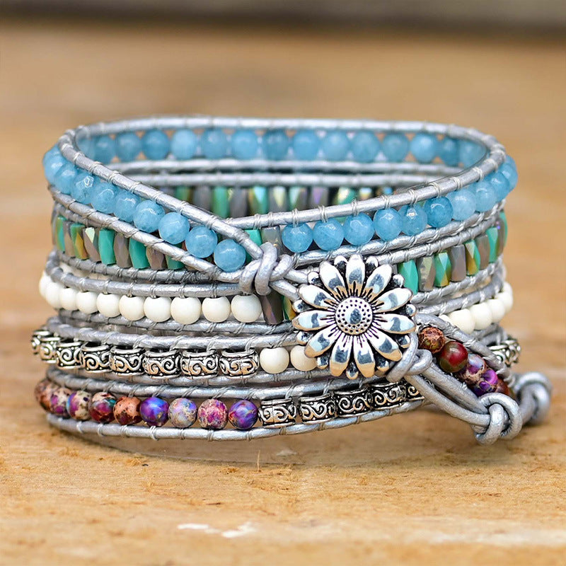 Stone Bead Hand Woven Watch Band