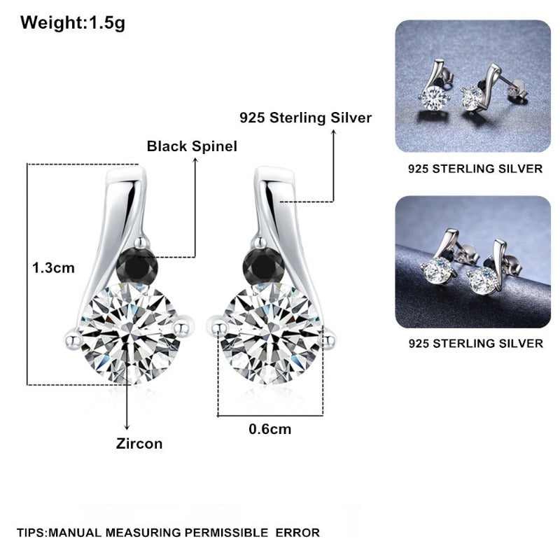 925 Silver Zircon Stud Earrings