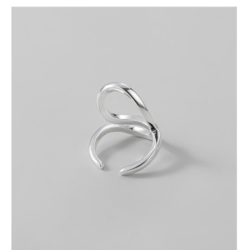 925 Sterling Silver Line Winding Ring