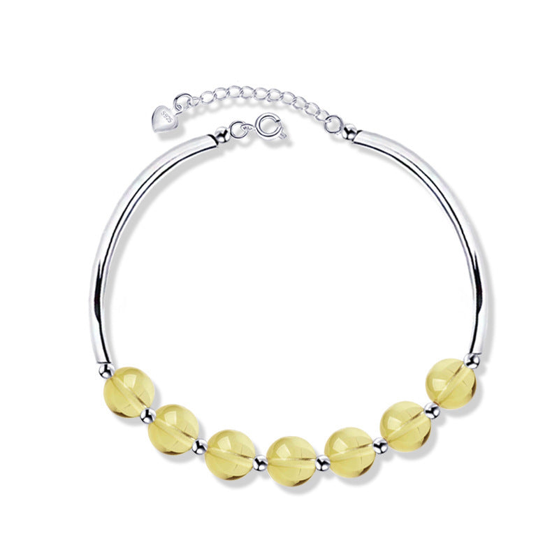 925 Sterling Silver Natural Crystal Masonite Bracelet