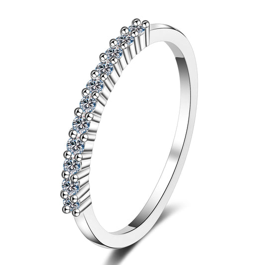 S925 Sterling Silver Ring 16 Points Moissanite Ring