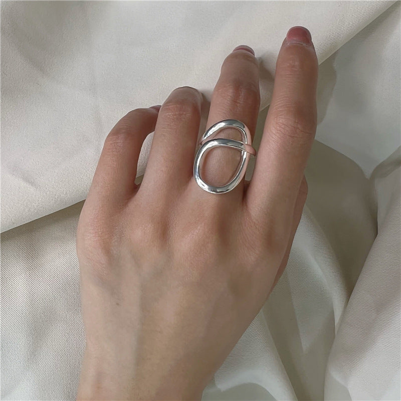 925 Sterling Silver Line Winding Ring