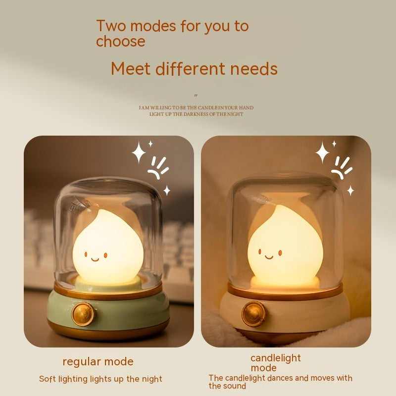 Retro Mini LED Night Lamp: USB Rechargeable Cartoon Table Lamp for Home & Decor