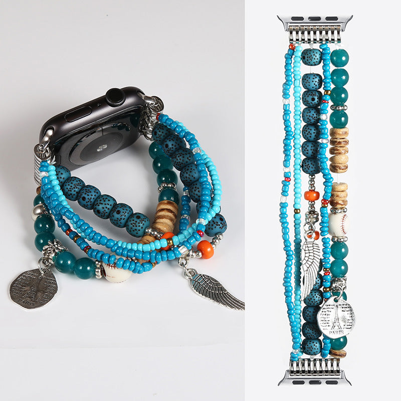 Handmade Beaded Bracelet Watch Band - Kaldas Online Shopping