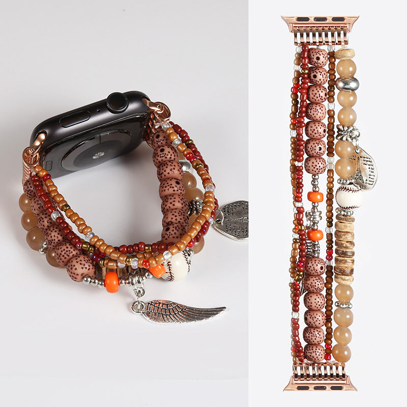 Handmade Beaded Bracelet Watch Band - Kaldas Online Shopping