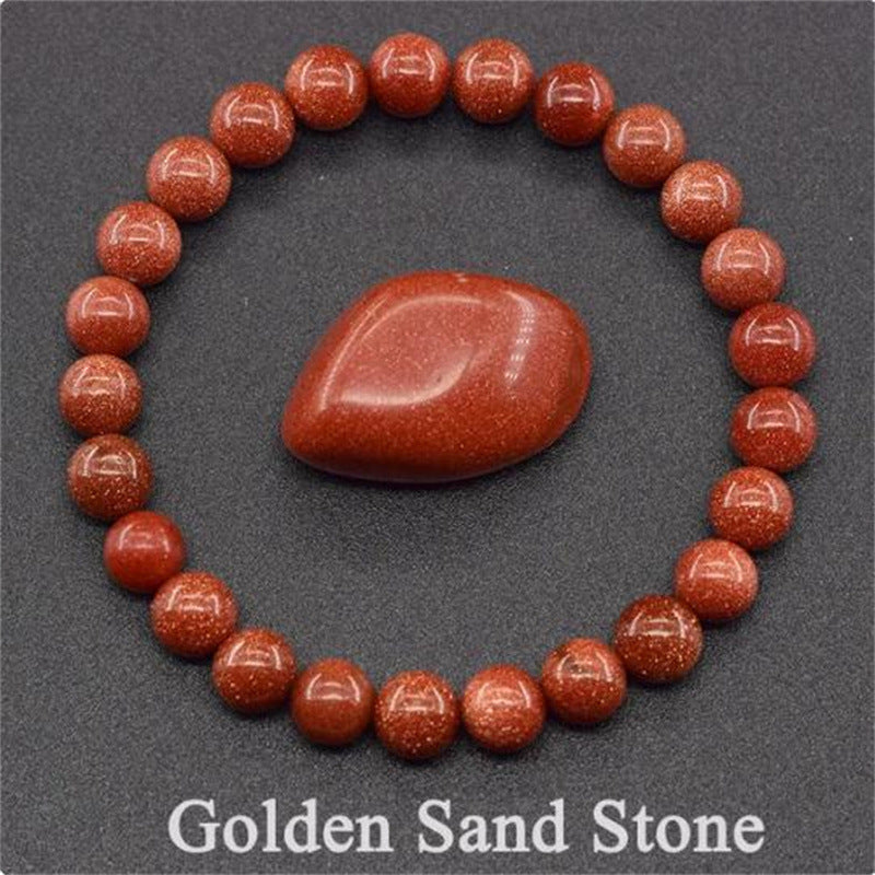 Natural Stone Elastic Beaded Bracelet
