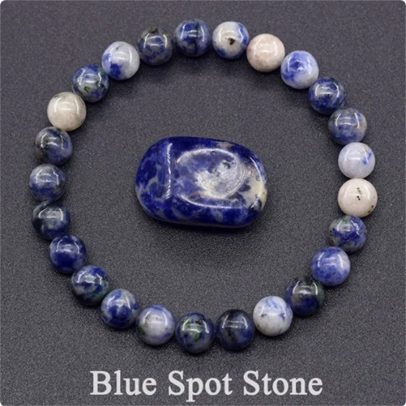 Natural Stone Elastic Beaded Bracelet