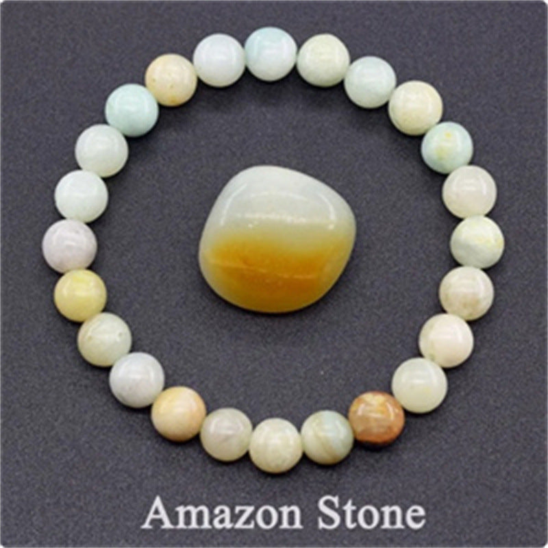Natural Stone Elastic Beaded Bracelet