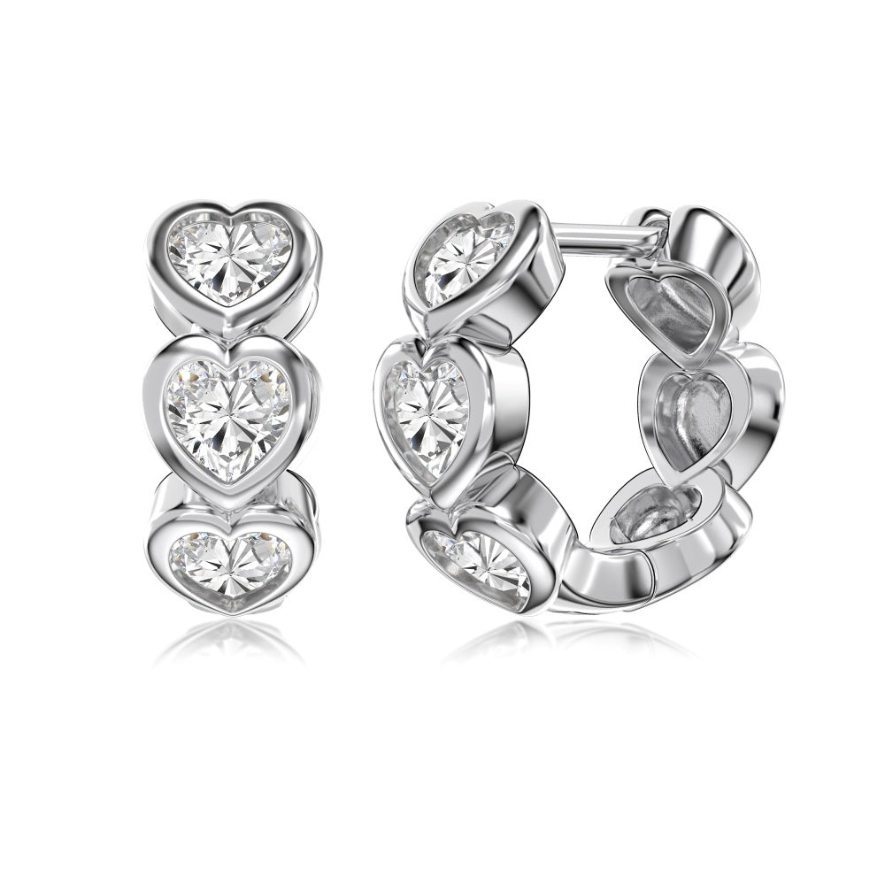 S925 Silver Heart-shaped Zircon Earrings