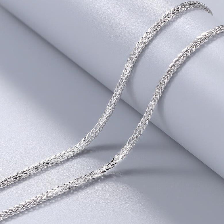 S925 Sterling Silver Chopin chain Necklace