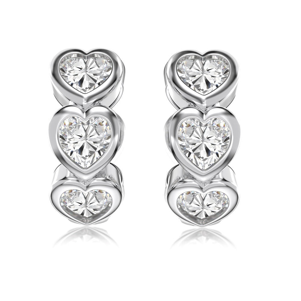 S925 Silver Heart-shaped Zircon Earrings