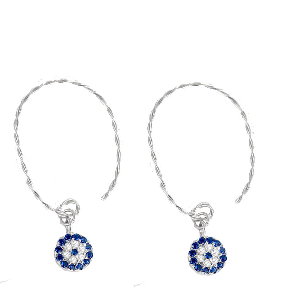 Sterling Silver Zircon Needle Earrings