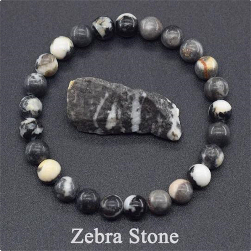 Natural Stone Elastic Beaded Bracelet