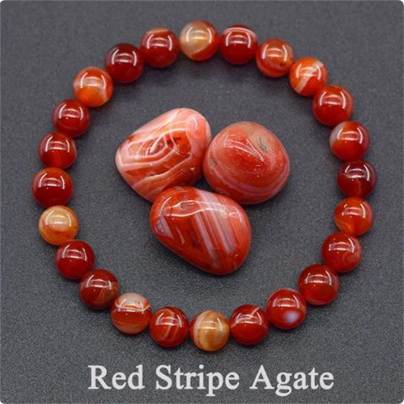 Natural Stone Elastic Beaded Bracelet